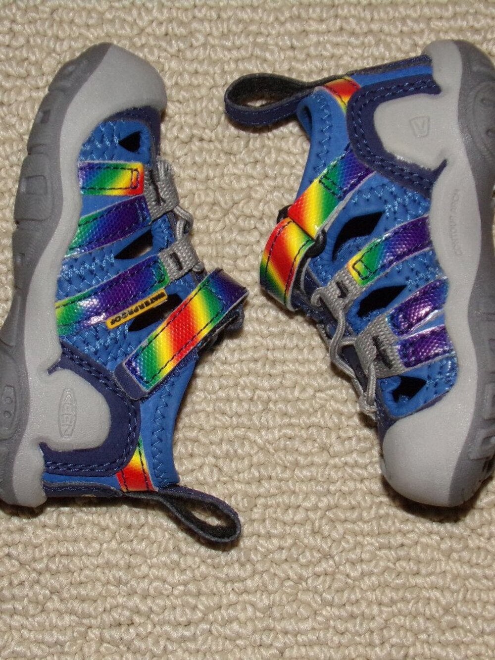 KEEN TODDLERS KNOTCH CREEK BRIGHT COBALT/RAINBOW SPORT SANDALS SZ 4 - Picture 2 of 6